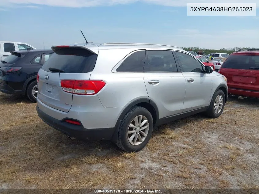 5XYPG4A38HG265023 2017 Kia Sorento 2.4L Lx