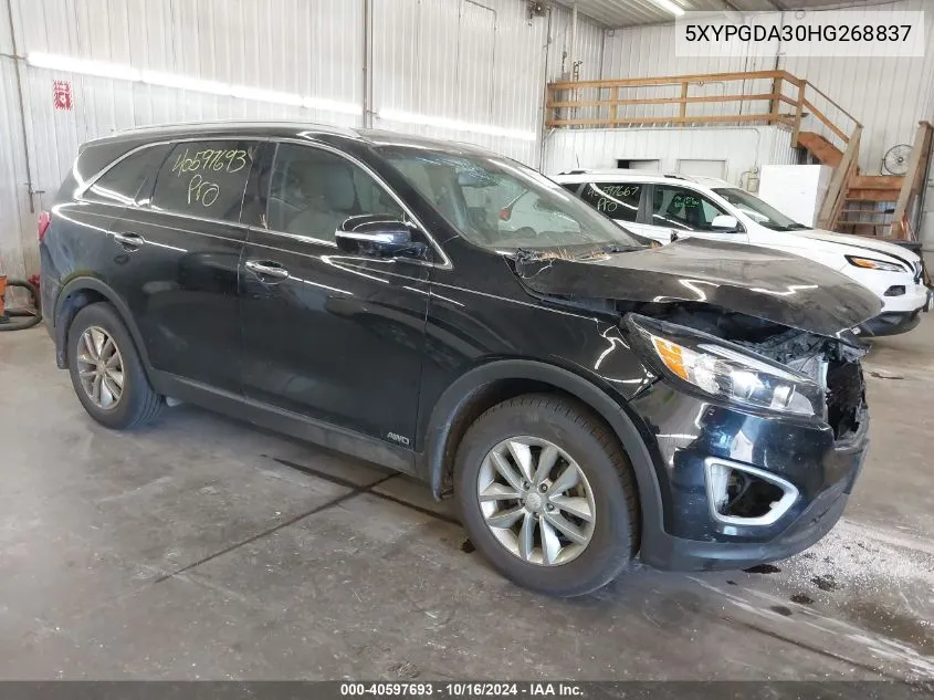 2017 Kia Sorento 2.4L Lx VIN: 5XYPGDA30HG268837 Lot: 40597693