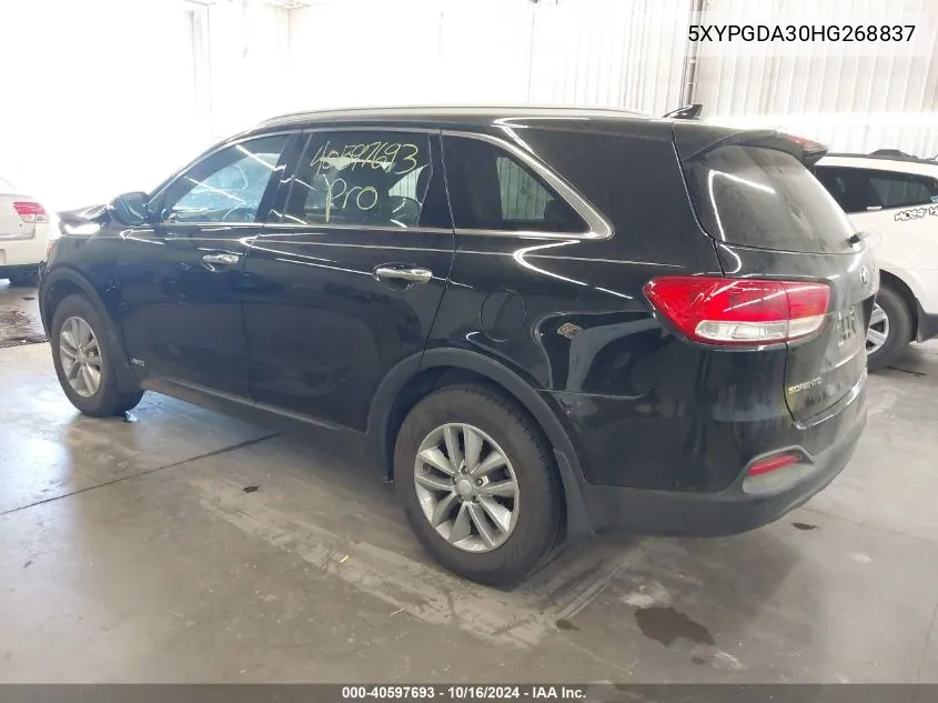 2017 Kia Sorento 2.4L Lx VIN: 5XYPGDA30HG268837 Lot: 40597693