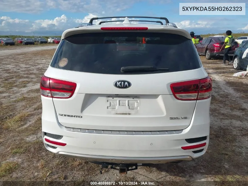 2017 Kia Sorento 3.3L Sxl VIN: 5XYPKDA55HG262323 Lot: 40598872