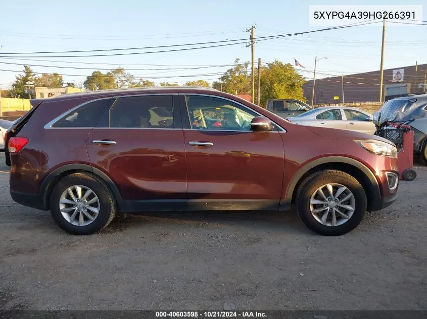 2017 Kia Sorento Lx/L VIN: 5XYPG4A39HG266391 Lot: 40603598