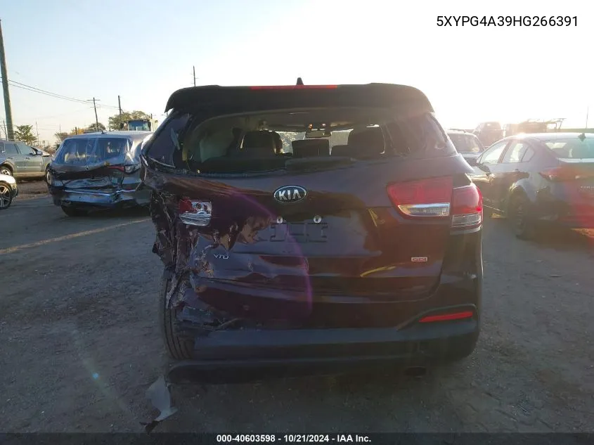 2017 Kia Sorento Lx/L VIN: 5XYPG4A39HG266391 Lot: 40603598