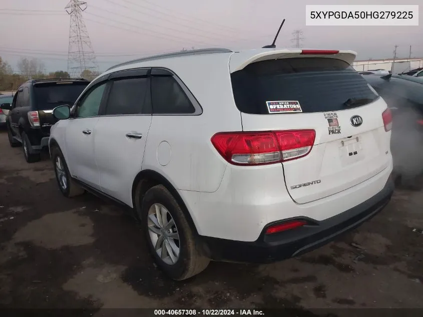 5XYPGDA50HG279225 2017 Kia Sorento 3.3L Lx