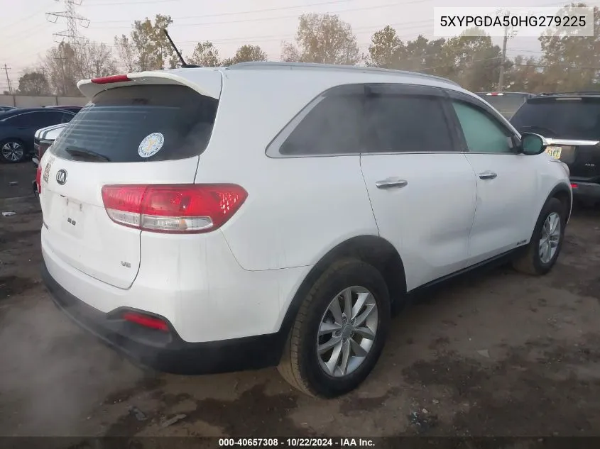 5XYPGDA50HG279225 2017 Kia Sorento 3.3L Lx