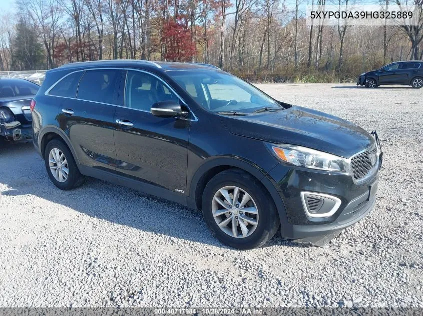 2017 Kia Sorento 2.4L Lx VIN: 5XYPGDA39HG325889 Lot: 40717984