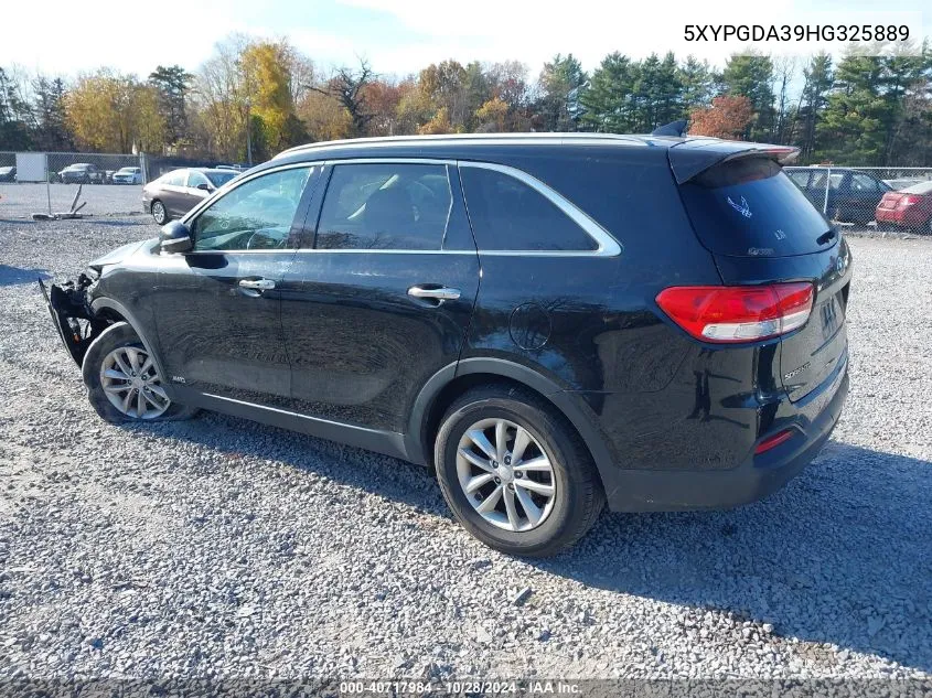 2017 Kia Sorento 2.4L Lx VIN: 5XYPGDA39HG325889 Lot: 40717984