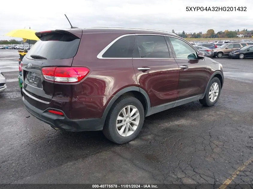 5XYPG4A32HG201432 2017 Kia Sorento 2.4L Lx