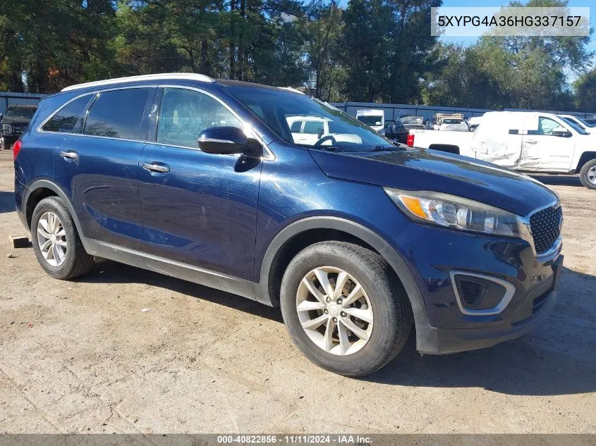 2017 Kia Sorento 2.4L Lx VIN: 5XYPG4A36HG337157 Lot: 40822856