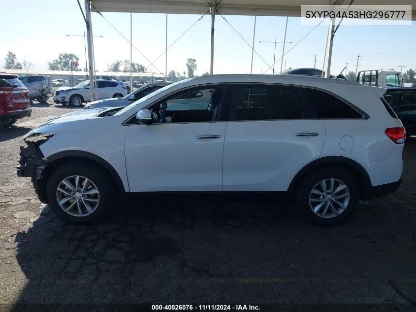 2017 Kia Sorento 3.3L Lx VIN: 5XYPG4A53HG296777 Lot: 40826076