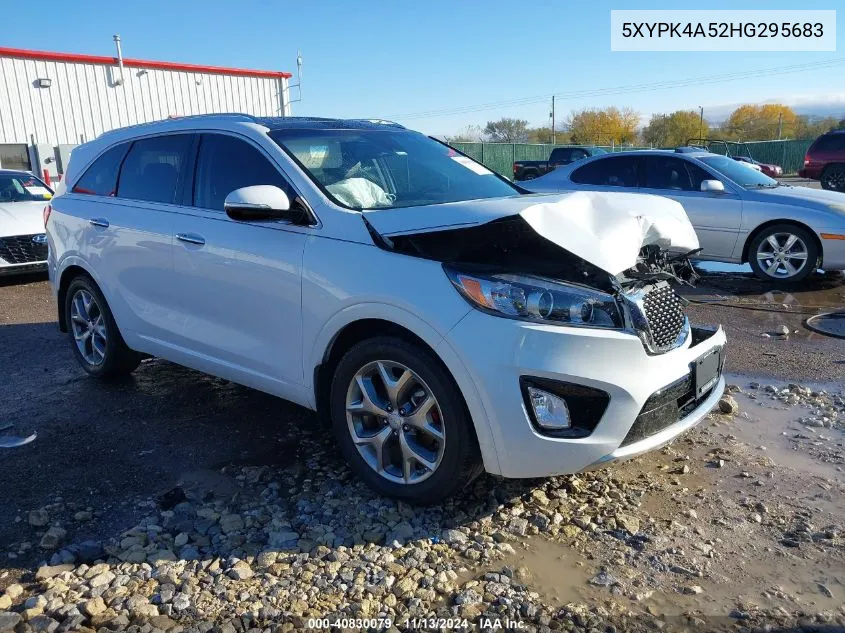 2017 Kia Sorento 3.3L Sx VIN: 5XYPK4A52HG295683 Lot: 40830079