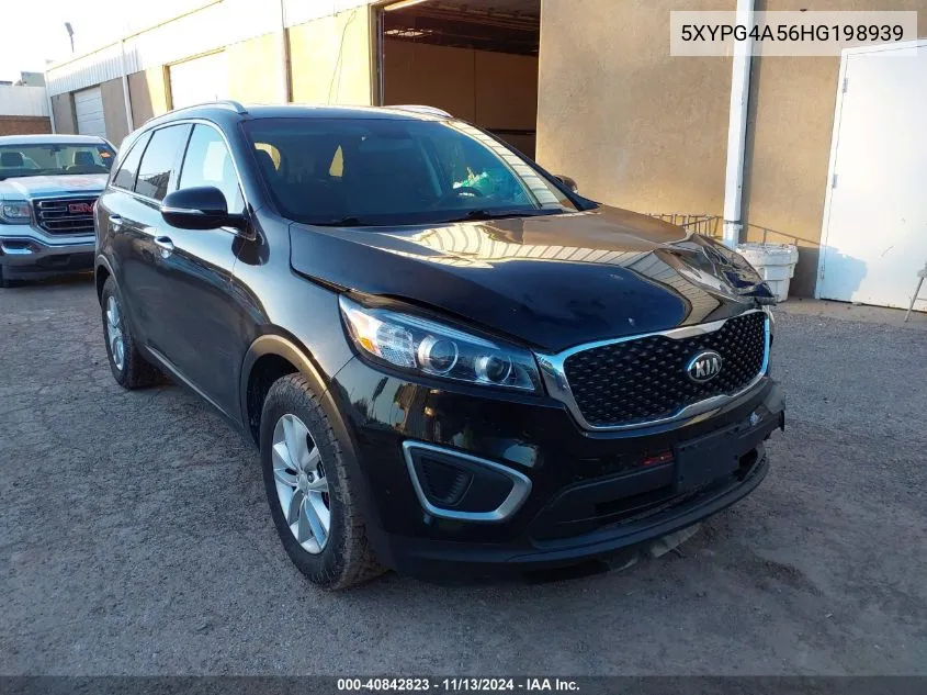 2017 Kia Sorento 3.3L Lx VIN: 5XYPG4A56HG198939 Lot: 40842823