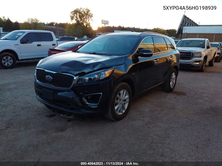 2017 Kia Sorento 3.3L Lx VIN: 5XYPG4A56HG198939 Lot: 40842823