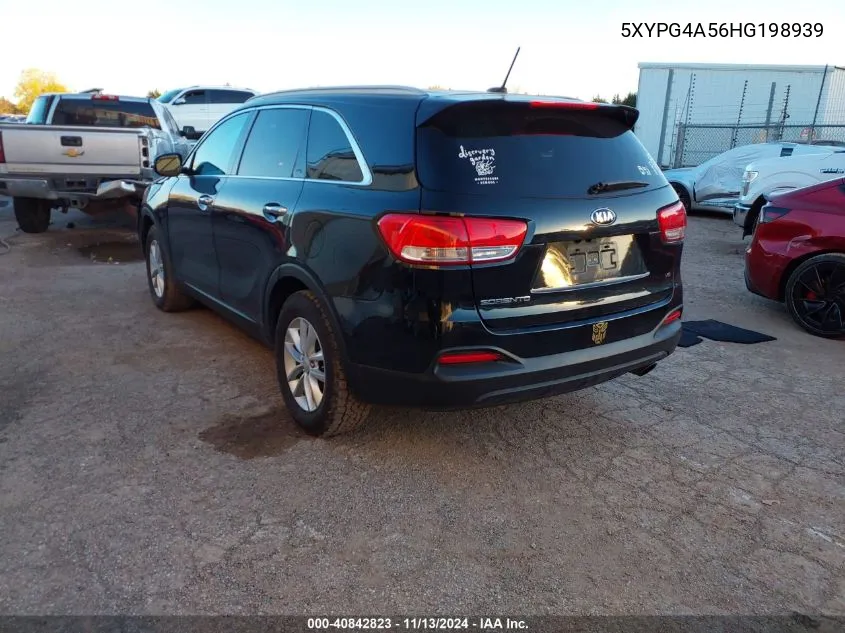 2017 Kia Sorento 3.3L Lx VIN: 5XYPG4A56HG198939 Lot: 40842823