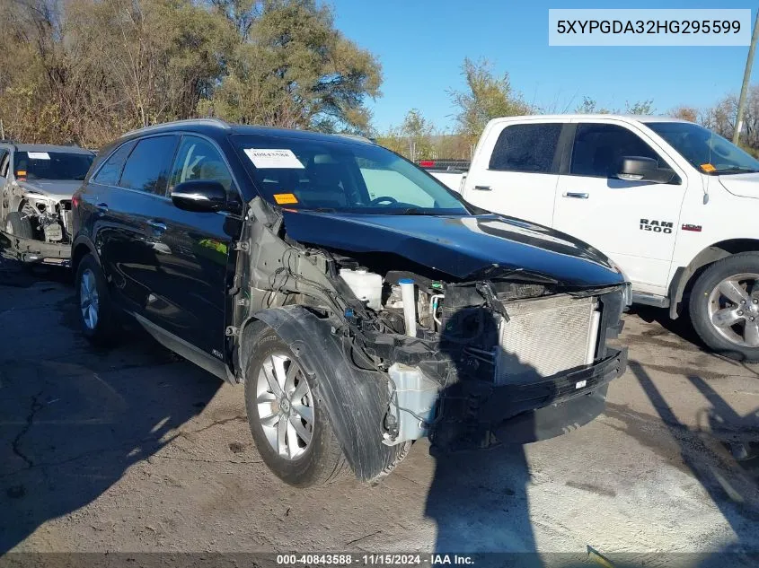 2017 Kia Sorento 2.4L Lx VIN: 5XYPGDA32HG295599 Lot: 40843588