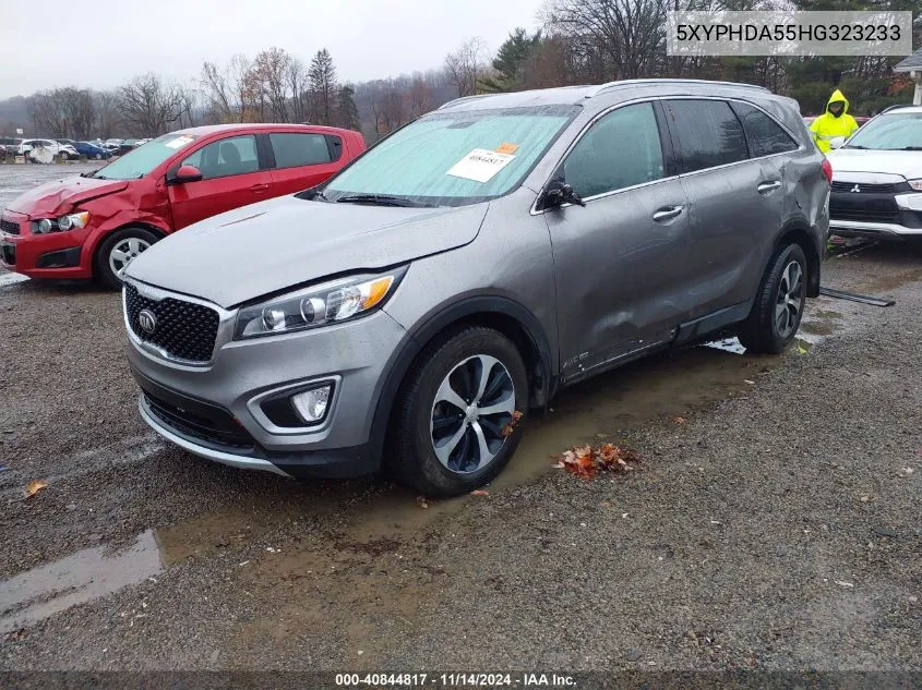 2017 Kia Sorento 3.3L Ex VIN: 5XYPHDA55HG323233 Lot: 40844817