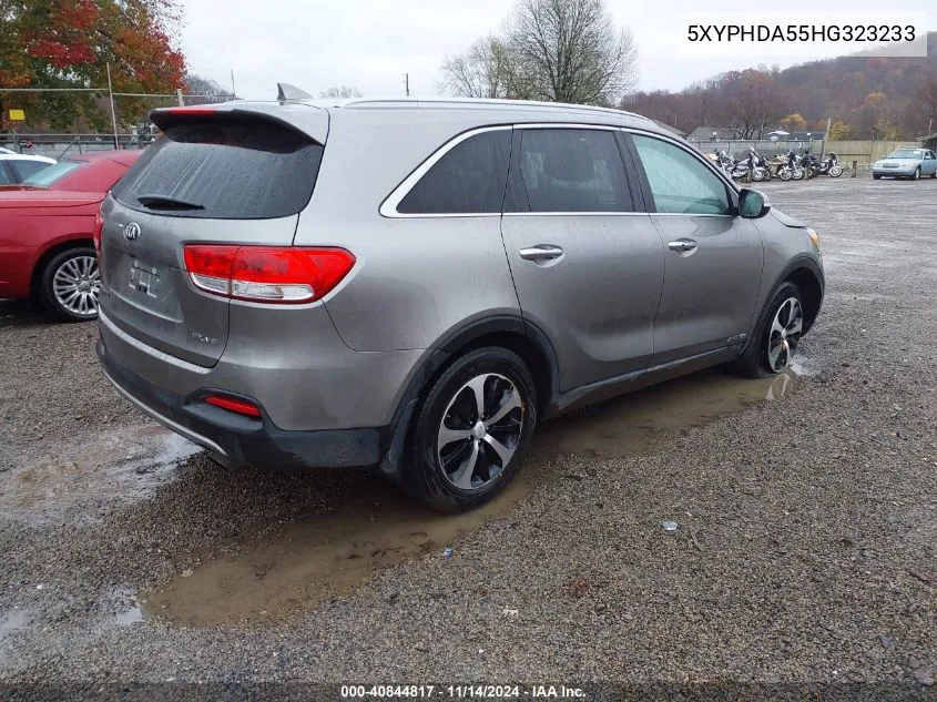 2017 Kia Sorento 3.3L Ex VIN: 5XYPHDA55HG323233 Lot: 40844817