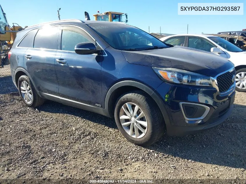 2017 Kia Sorento 2.4L Lx VIN: 5XYPGDA37HG293587 Lot: 40848043