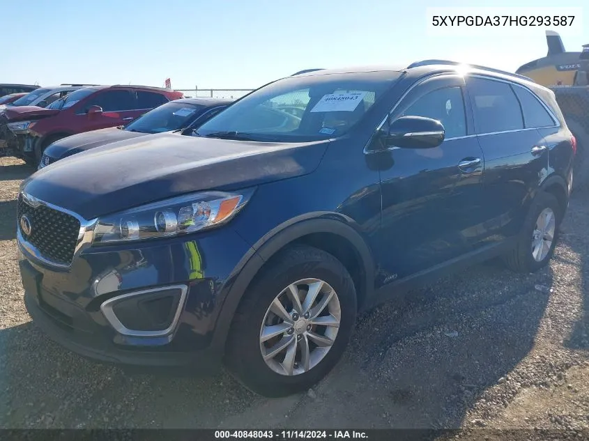 2017 Kia Sorento 2.4L Lx VIN: 5XYPGDA37HG293587 Lot: 40848043