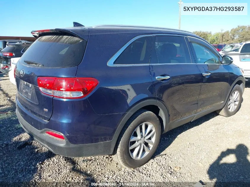 2017 Kia Sorento 2.4L Lx VIN: 5XYPGDA37HG293587 Lot: 40848043