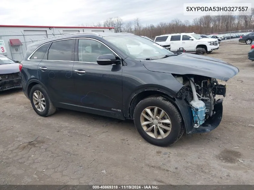 2017 Kia Sorento 3.3L Lx VIN: 5XYPGDA53HG327557 Lot: 40869318