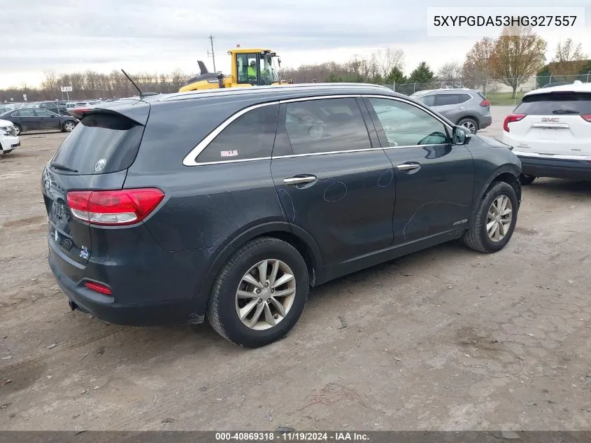 2017 Kia Sorento 3.3L Lx VIN: 5XYPGDA53HG327557 Lot: 40869318