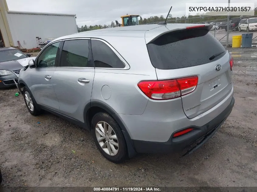 2017 Kia Sorento 2.4L L VIN: 5XYPG4A37HG301557 Lot: 40884791