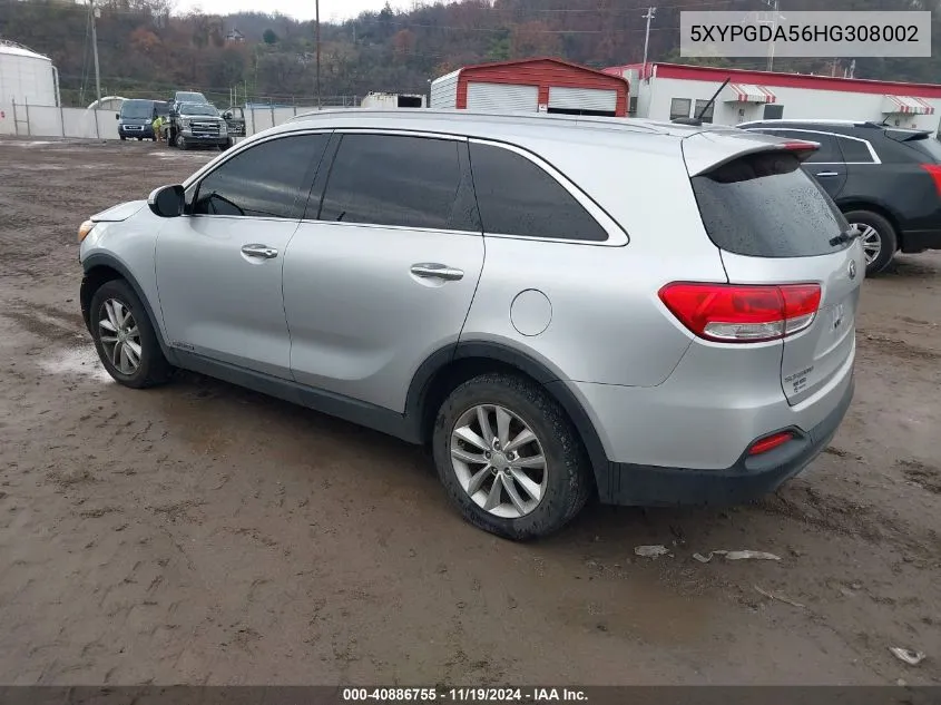 2017 Kia Sorento Lx V6 VIN: 5XYPGDA56HG308002 Lot: 40886755