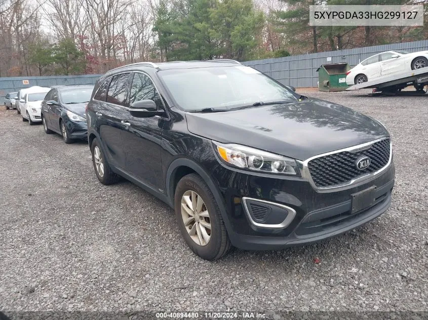 2017 Kia Sorento 2.4L Lx VIN: 5XYPGDA33HG299127 Lot: 40894480