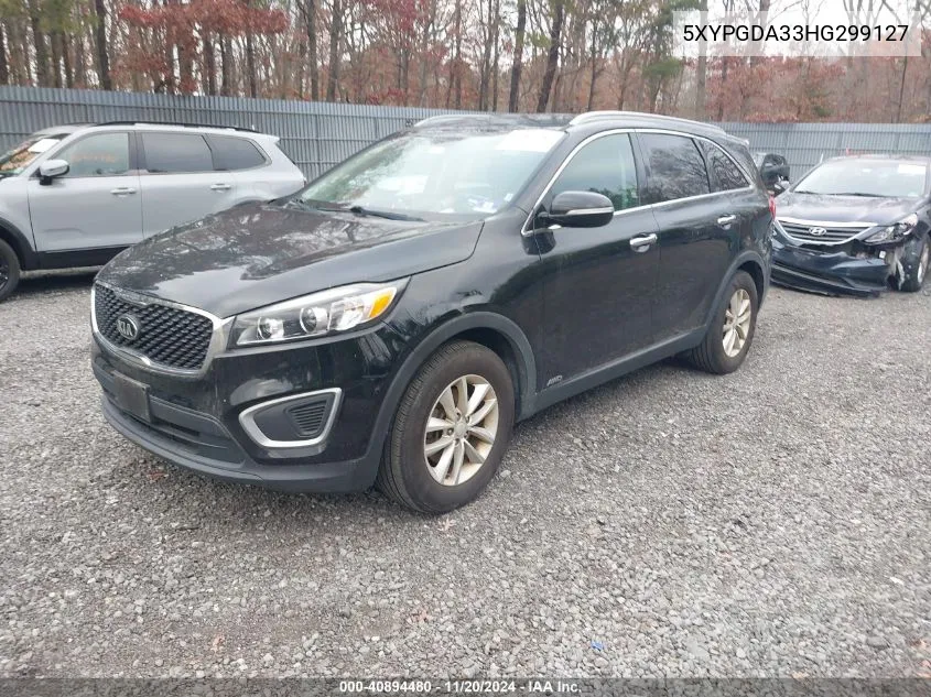 2017 Kia Sorento 2.4L Lx VIN: 5XYPGDA33HG299127 Lot: 40894480