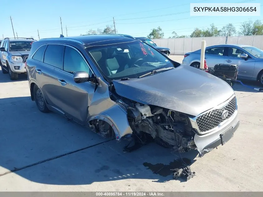 2017 Kia Sorento 3.3L Sx VIN: 5XYPK4A58HG306654 Lot: 40895784