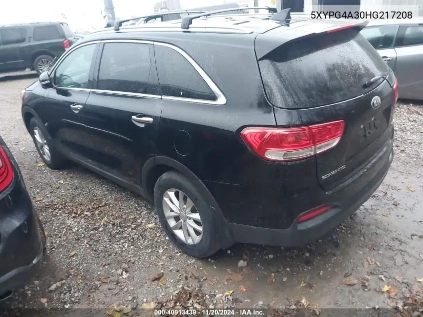 2017 Kia Sorento 2.4L Lx VIN: 5XYPG4A30HG217208 Lot: 40913439