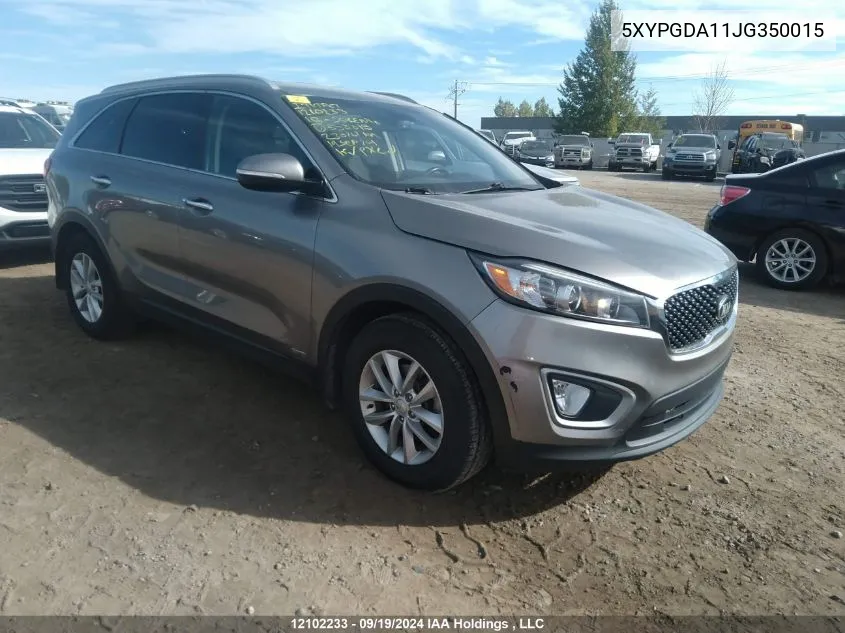 5XYPGDA11JG350015 2018 Kia Sorento