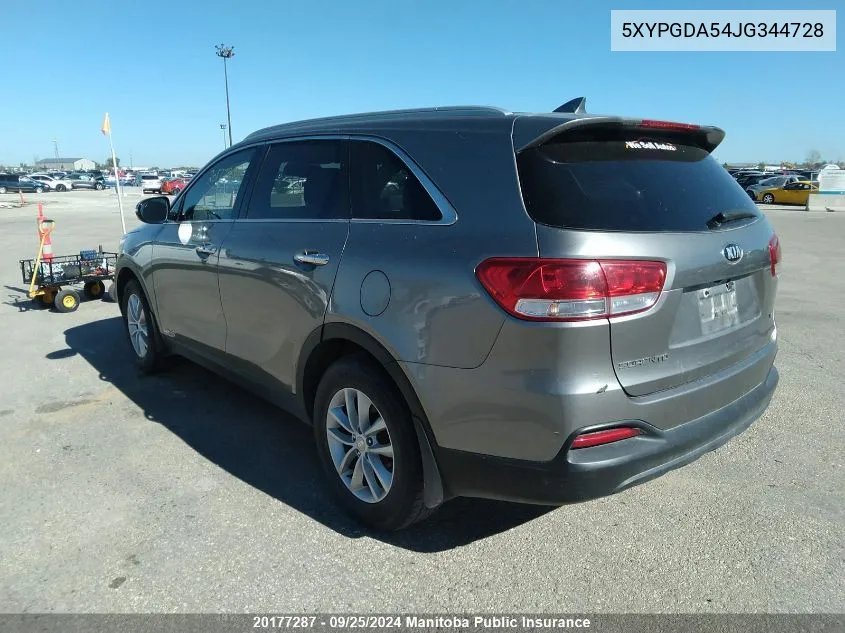 5XYPGDA54JG344728 2018 Kia Sorento Lx V6