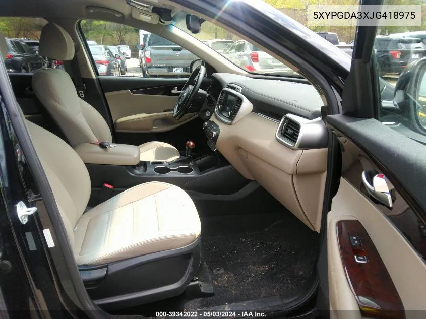 5XYPGDA3XJG418975 2018 Kia Sorento 2.4L Lx