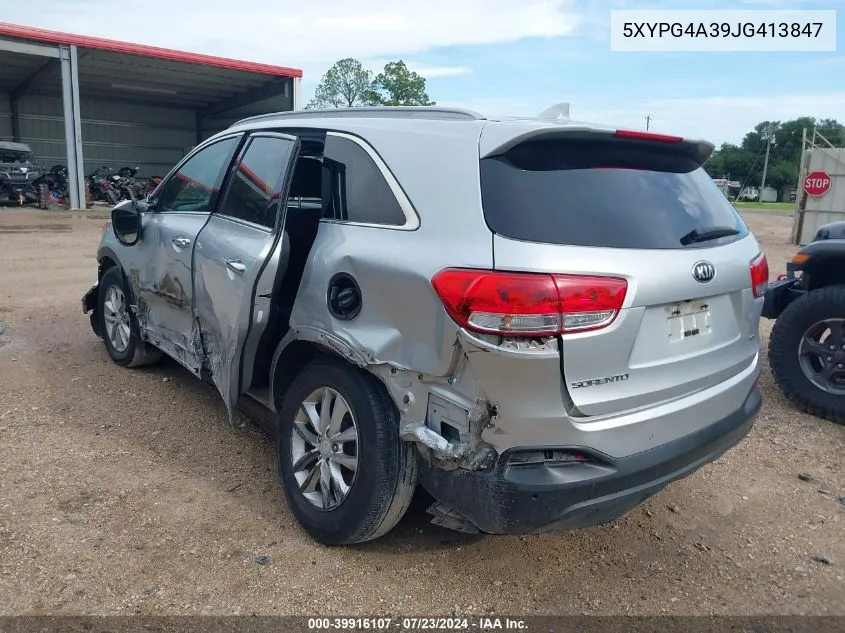 5XYPG4A39JG413847 2018 Kia Sorento 2.4L Lx