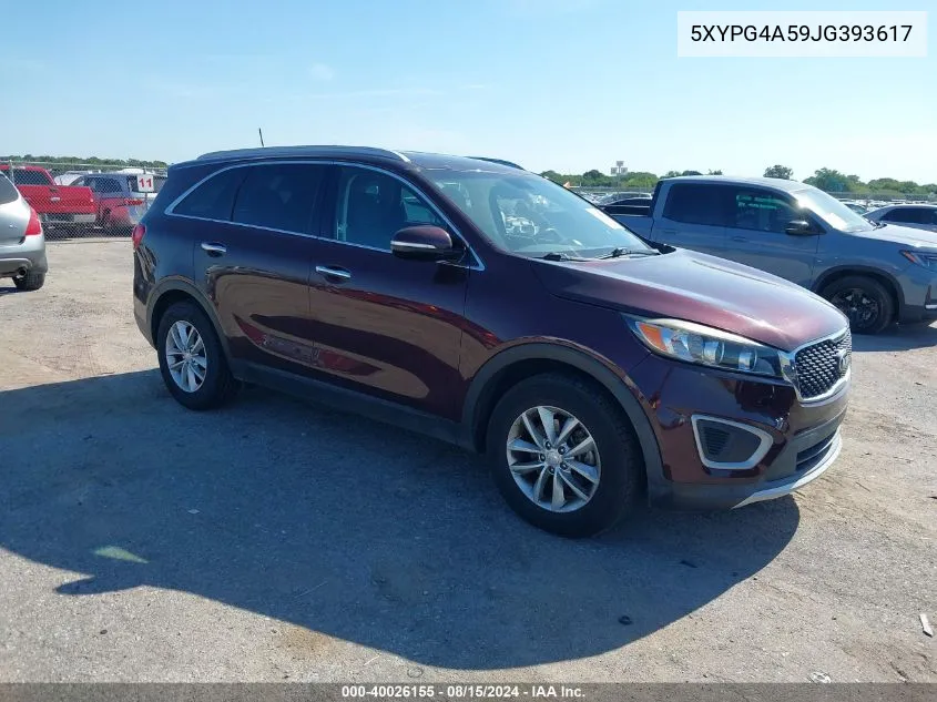 5XYPG4A59JG393617 2018 Kia Sorento 3.3L Lx