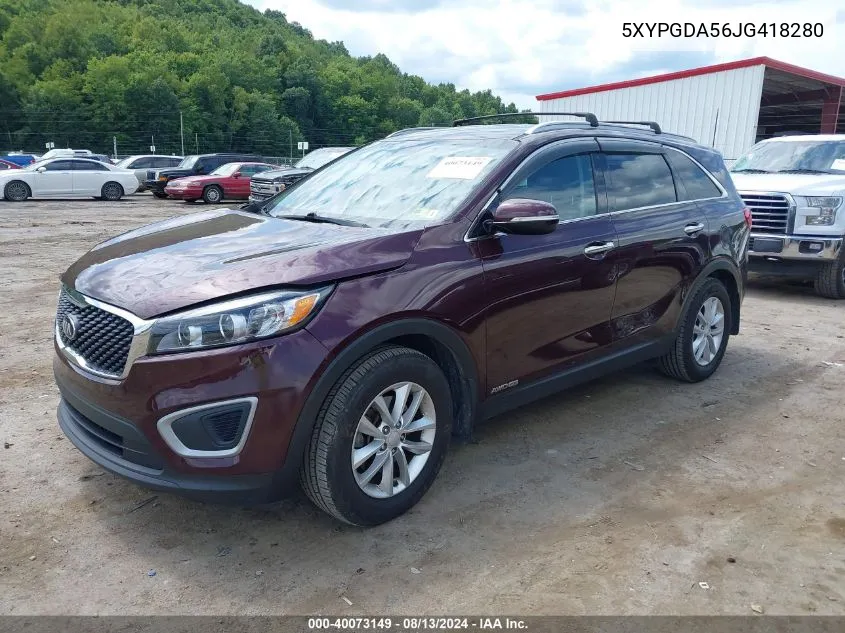 5XYPGDA56JG418280 2018 Kia Sorento 3.3L Lx