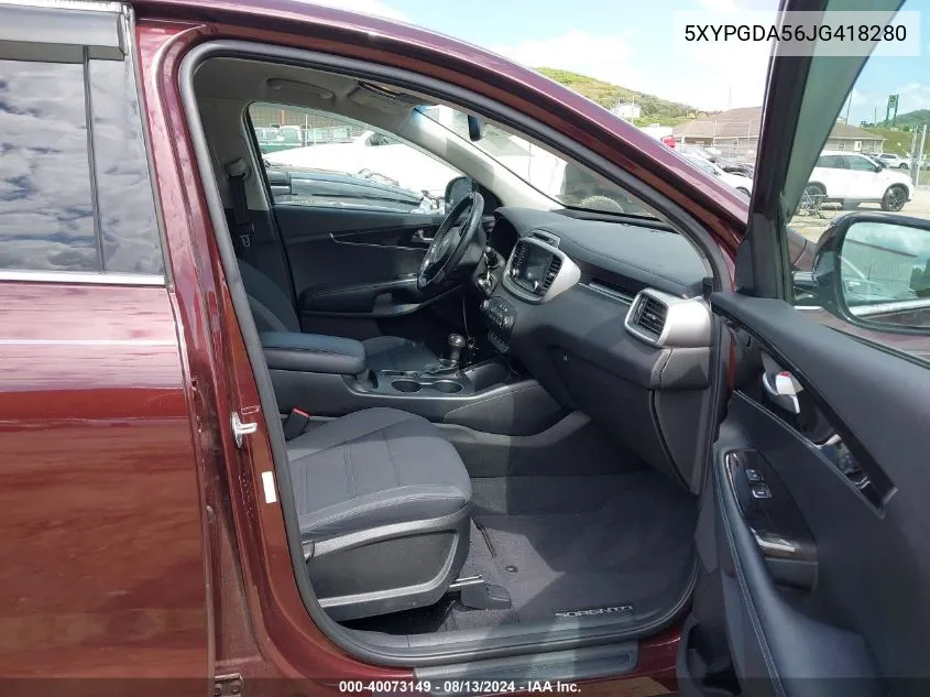 5XYPGDA56JG418280 2018 Kia Sorento 3.3L Lx