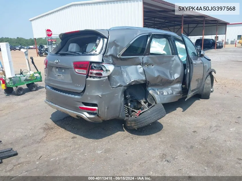 5XYPK4A50JG397568 2018 Kia Sorento 3.3L Sx