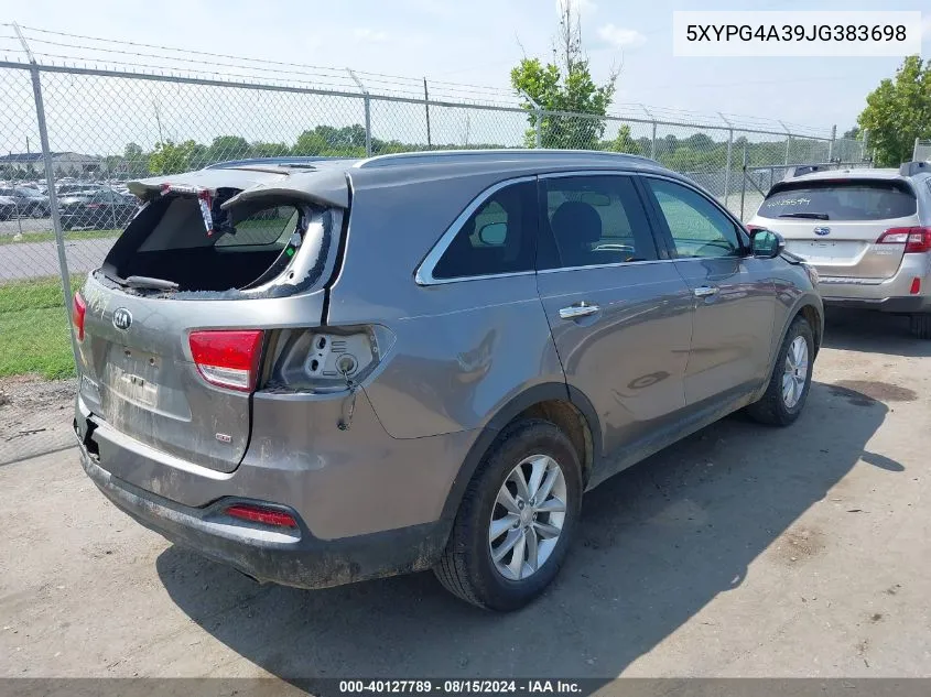 5XYPG4A39JG383698 2018 Kia Sorento 2.4L Lx