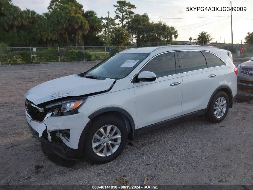 2018 Kia Sorento 2.4L Lx VIN: 5XYPG4A3XJG349009 Lot: 40141810