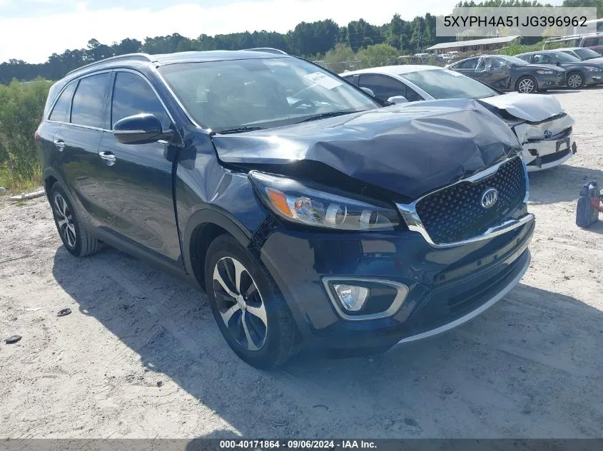 2018 Kia Sorento 3.3L Ex VIN: 5XYPH4A51JG396962 Lot: 40171864