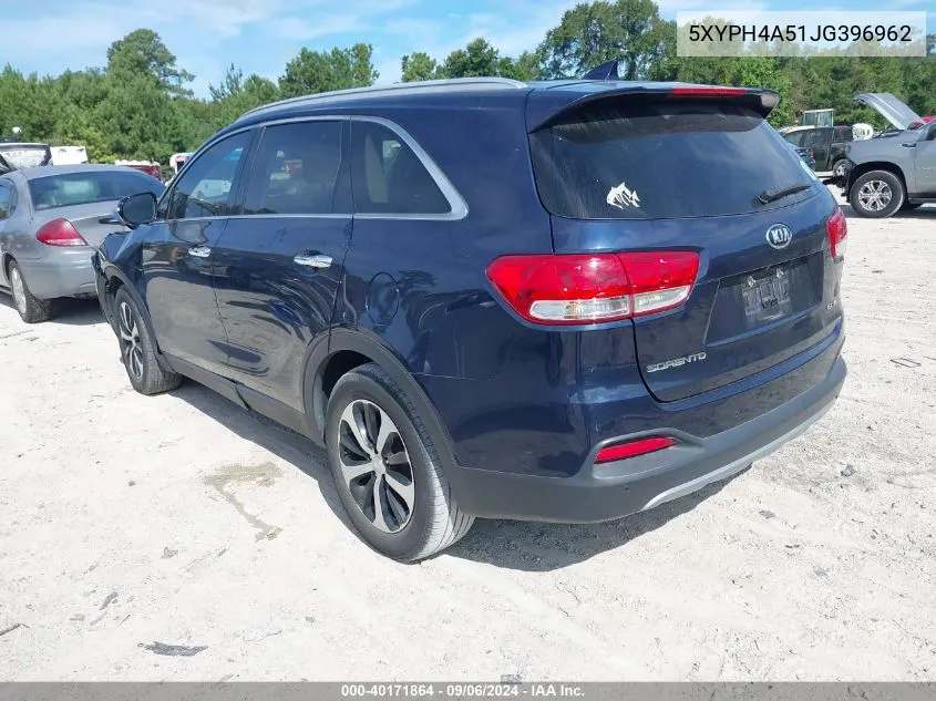 2018 Kia Sorento 3.3L Ex VIN: 5XYPH4A51JG396962 Lot: 40171864