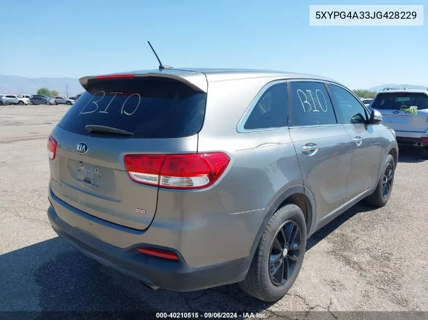 5XYPG4A33JG428229 2018 Kia Sorento 2.4L L