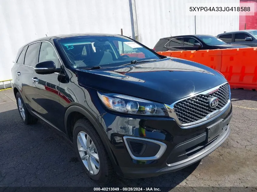 5XYPG4A33JG418588 2018 Kia Sorento 2.4L L