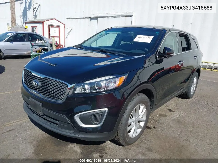 5XYPG4A33JG418588 2018 Kia Sorento 2.4L L