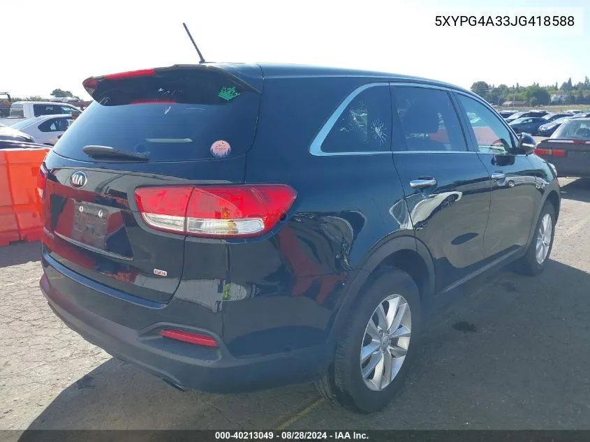 5XYPG4A33JG418588 2018 Kia Sorento 2.4L L