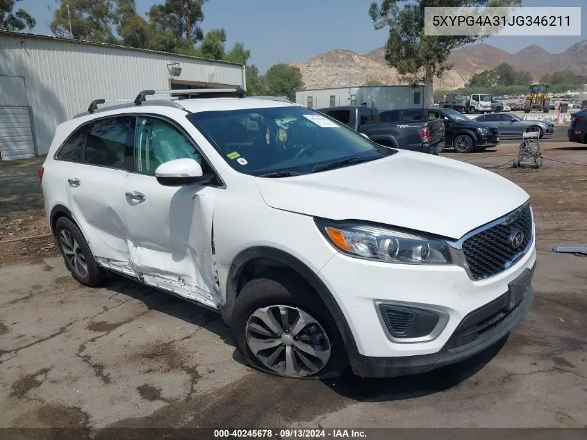 5XYPG4A31JG346211 2018 Kia Sorento Lx/L