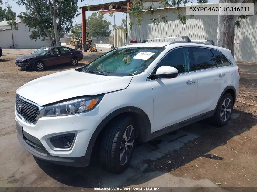 2018 Kia Sorento Lx/L VIN: 5XYPG4A31JG346211 Lot: 40245678