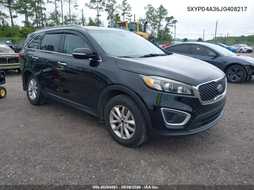 2018 Kia Sorento 2.4L Lx VIN: 5XYPD4A36JG408217 Lot: 40264591